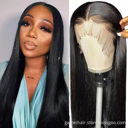 Vendor Lace Front Frontal Wig Human Hair 360 Full  Hd Lace Frontal Wig Straight Brazilian 100% Virgin Full Lace Wig